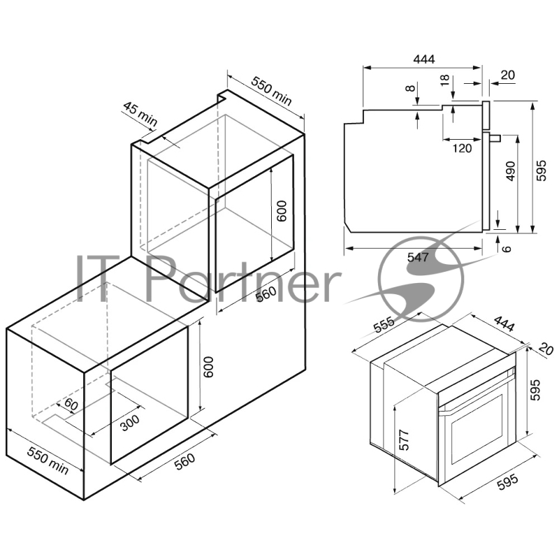 Электрический духовой шкаф KRONA NERO max 60 BL/BL