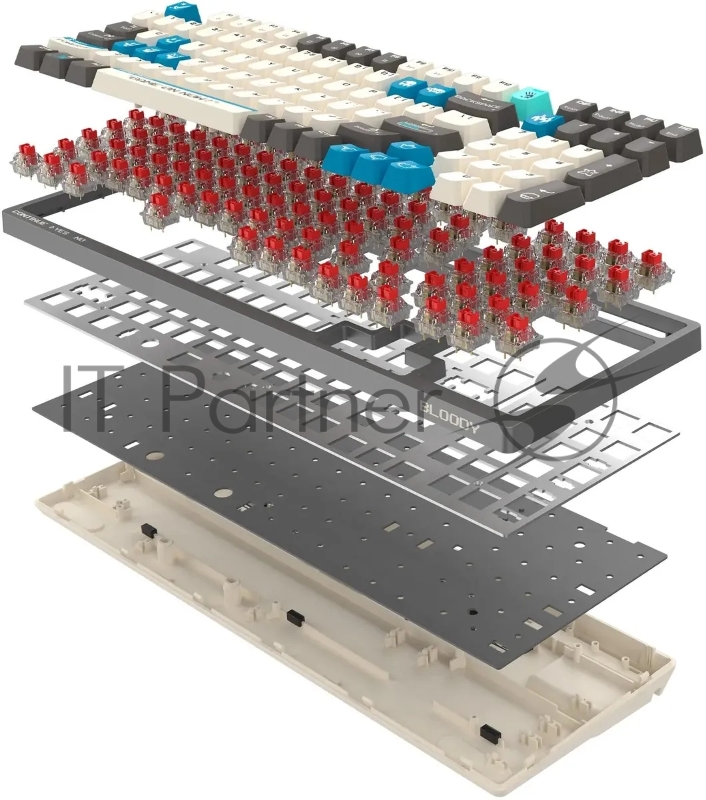 Клавиатура A4Tech Bloody S98 Pixels Blue механическая серый/бежевый USB for gamer LED (S98)