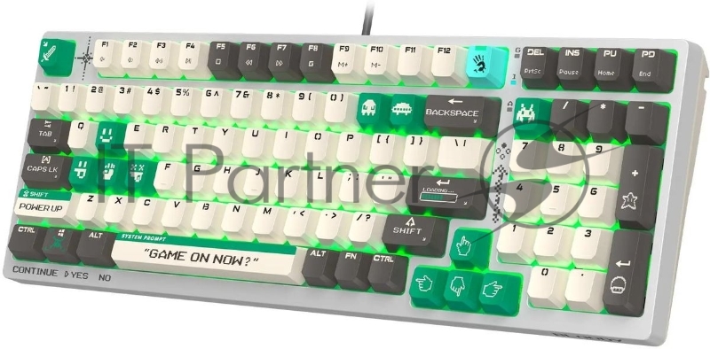 Клавиатура A4Tech Bloody S98 Pixels Green механическая белый/бежевый USB for gamer LED (S98)