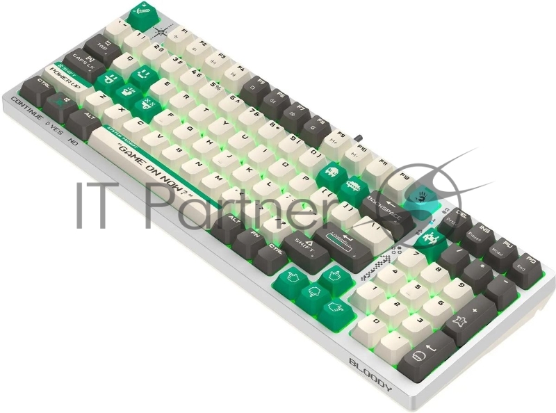 Клавиатура A4Tech Bloody S98 Pixels Green механическая белый/бежевый USB for gamer LED (S98)