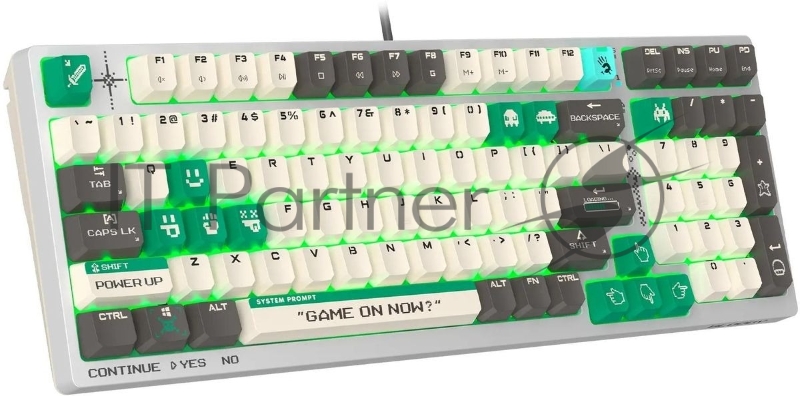 Клавиатура A4Tech Bloody S98 Pixels Green механическая белый/бежевый USB for gamer LED (S98)