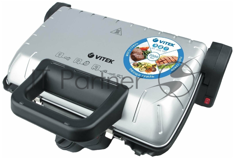 Гриль-пресс Vitek VT-2633 (SR) серебро/черный