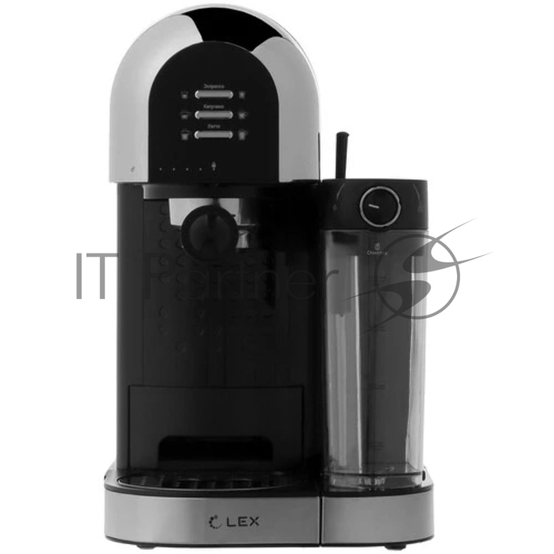 Кофеварка рожковая LEX LXCM 3503-1 черный, молотый 0.7 л, 1500 Вт, 15 Бар