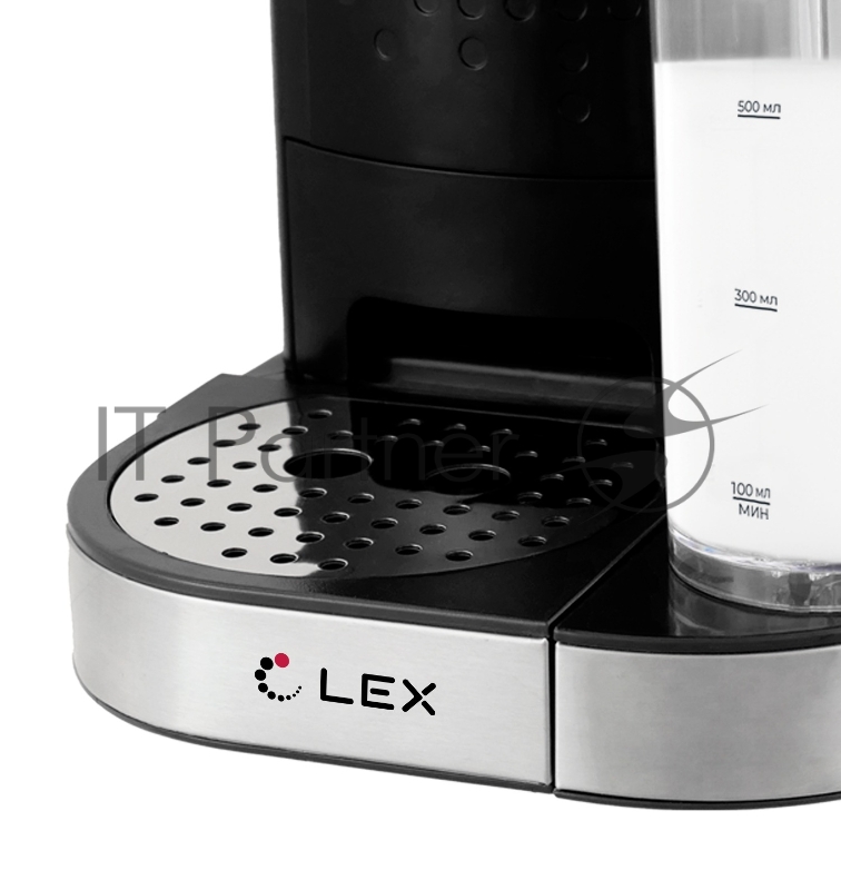 Кофеварка рожковая LEX LXCM 3503-1 черный, молотый 0.7 л, 1500 Вт, 15 Бар