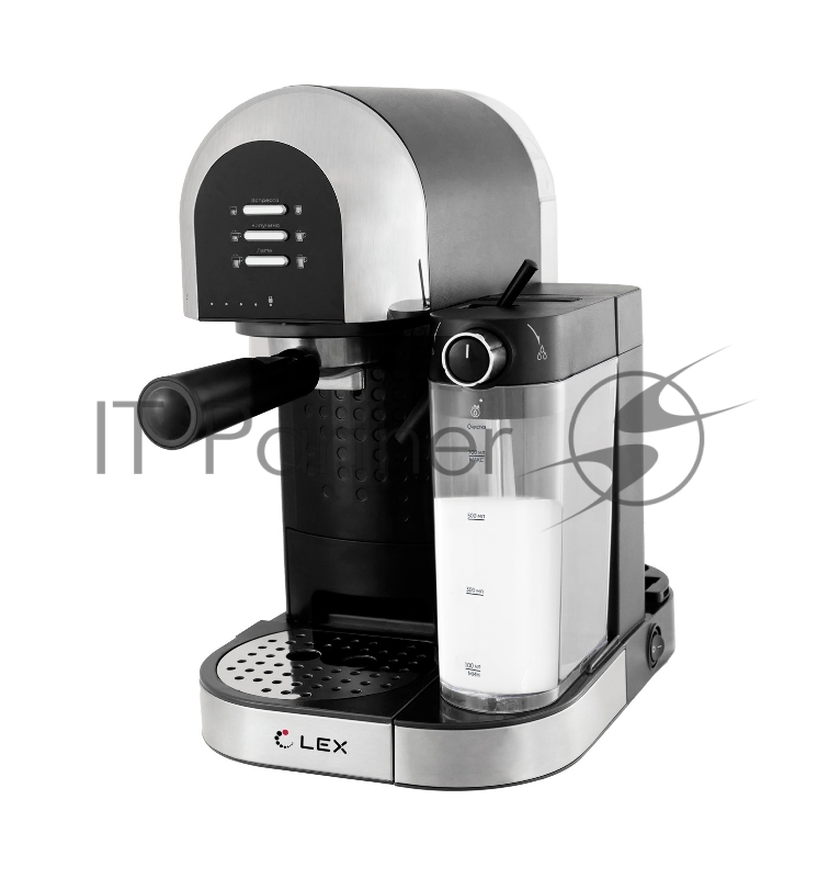 Кофеварка рожковая LEX LXCM 3503-1 черный, молотый 0.7 л, 1500 Вт, 15 Бар