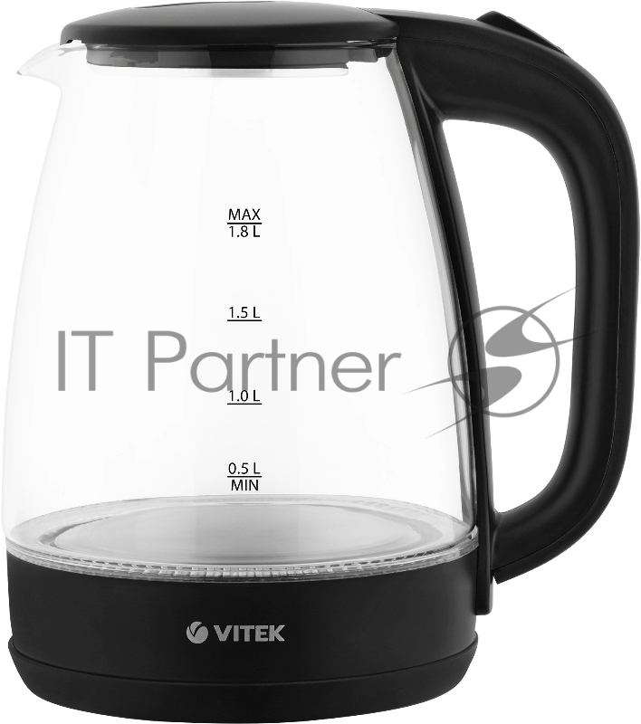 Чайник электрический Vitek VT-7004 1.8л. 1850Вт разноцветный корпус: стекло/пластик