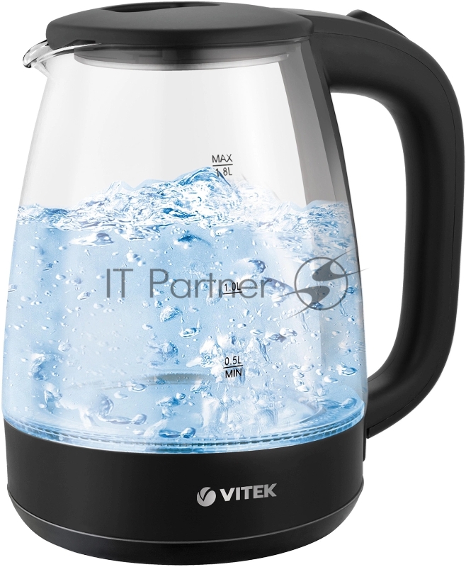Чайник электрический Vitek VT-7004 1.8л. 1850Вт разноцветный корпус: стекло/пластик