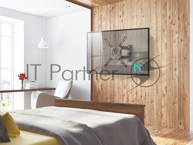 Кронштейн ONKRON Кронштейн ONKRON/ 32-55 макс. 400*400, 2 колена, наклон -5º+8º, поворот 180º макс, от стены 55-500мм, белый