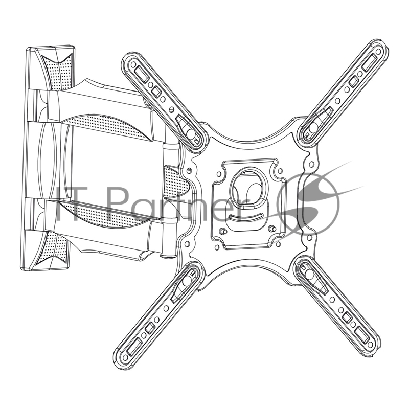 Кронштейн ONKRON Кронштейн ONKRON/ 32-55 макс. 400*400, 2 колена, наклон -5º+8º, поворот 180º макс, от стены 55-500мм, белый