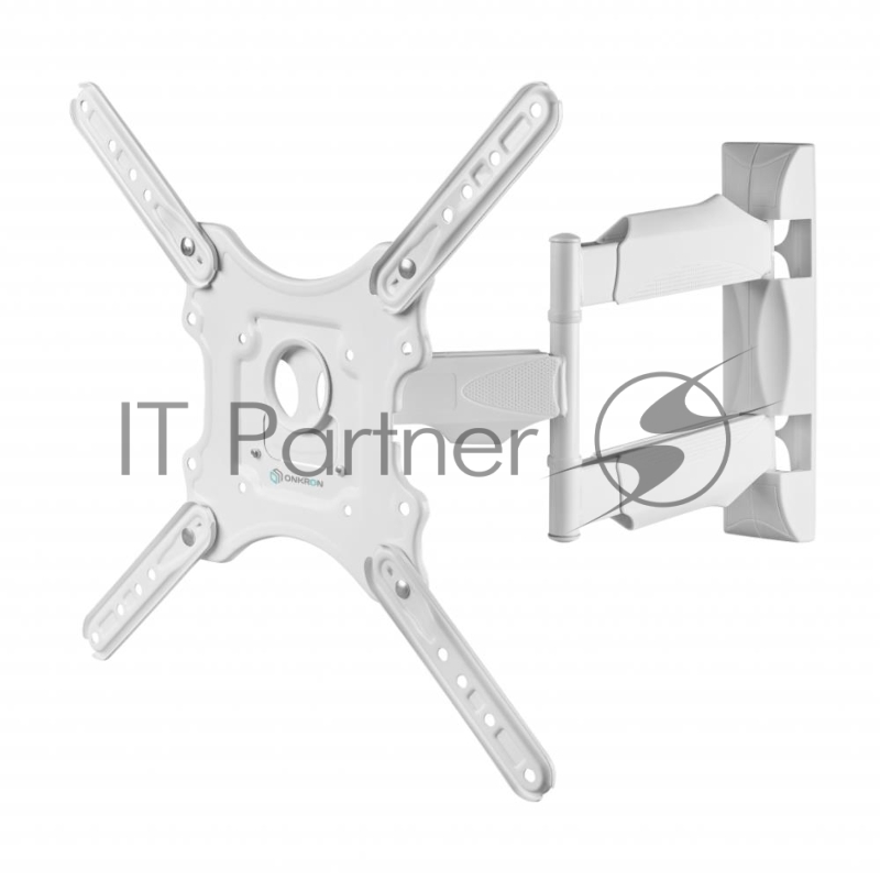 Кронштейн ONKRON Кронштейн ONKRON/ 32-55 макс. 400*400, 2 колена, наклон -5º+8º, поворот 180º макс, от стены 55-500мм, белый
