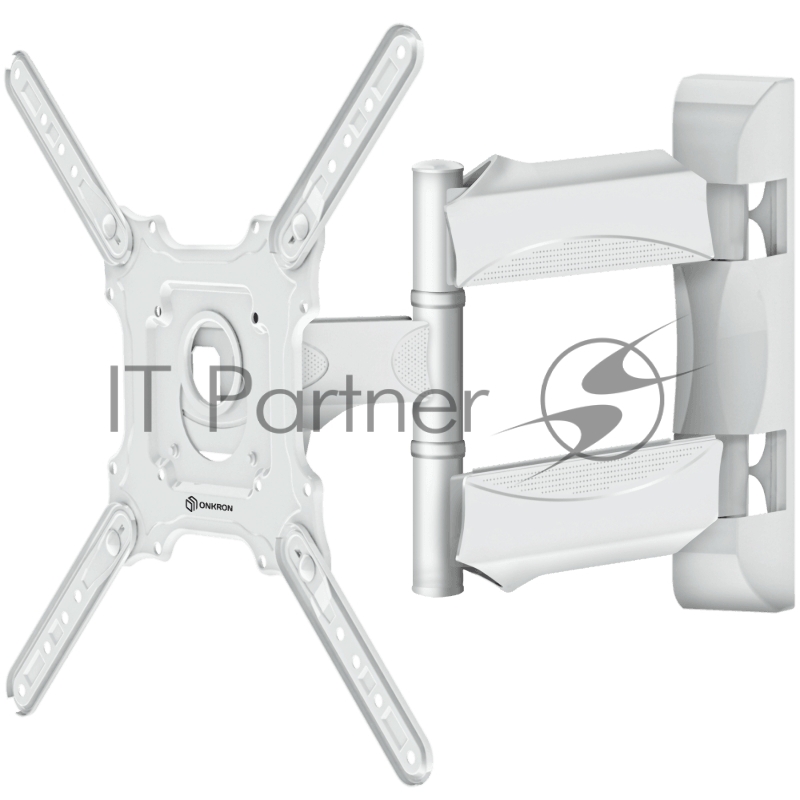 Кронштейн ONKRON Кронштейн ONKRON/ 32-55 макс. 400*400, 2 колена, наклон -5º+8º, поворот 180º макс, от стены 55-500мм, белый