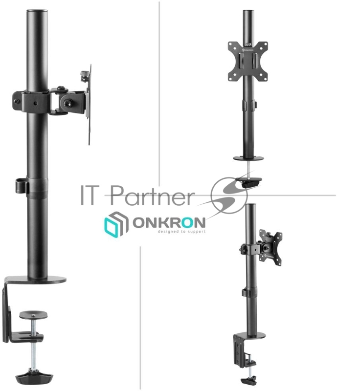 Кронштейн ONKRON D101E для монитора 13-34 настольный, чёрный