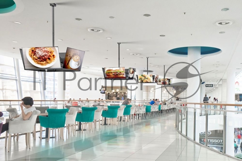 Потолочный кронштейн ONKRON CPRO2L-4 для 4 телевизоров 32”- 55 чёрный