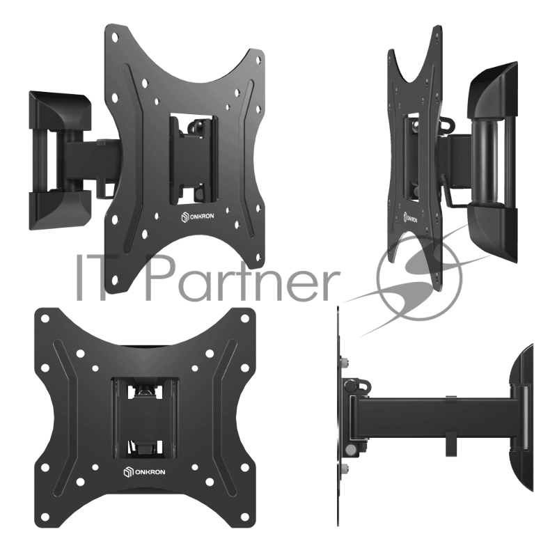 Кронштейн ONKRON для телевизора 17-43 наклонно-поворотный, чёрный