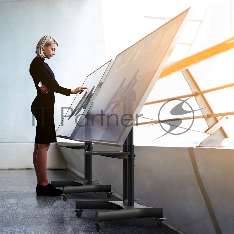 Cтойка для телевизора с кронштейном ONKRON 32-70, мобильная, чёрная TS1350