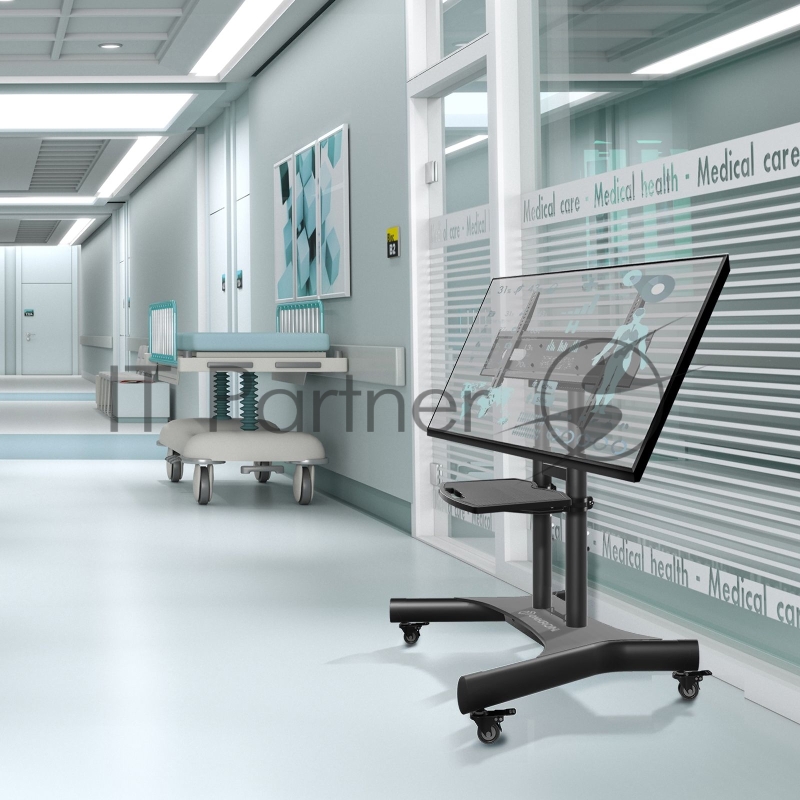 Cтойка для телевизора с кронштейном ONKRON 50-83, мобильная, чёрная TS1380