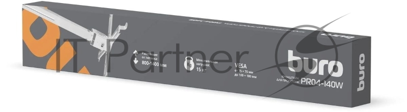 Кронштейн для проектора Buro PR04-140W белый макс.20кг потолочный поворот и наклон