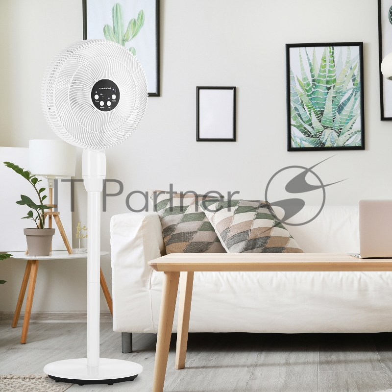 Вентилятор напольный Coolfort CF-2030 50Вт скоростей:3 ПДУ белый/черный