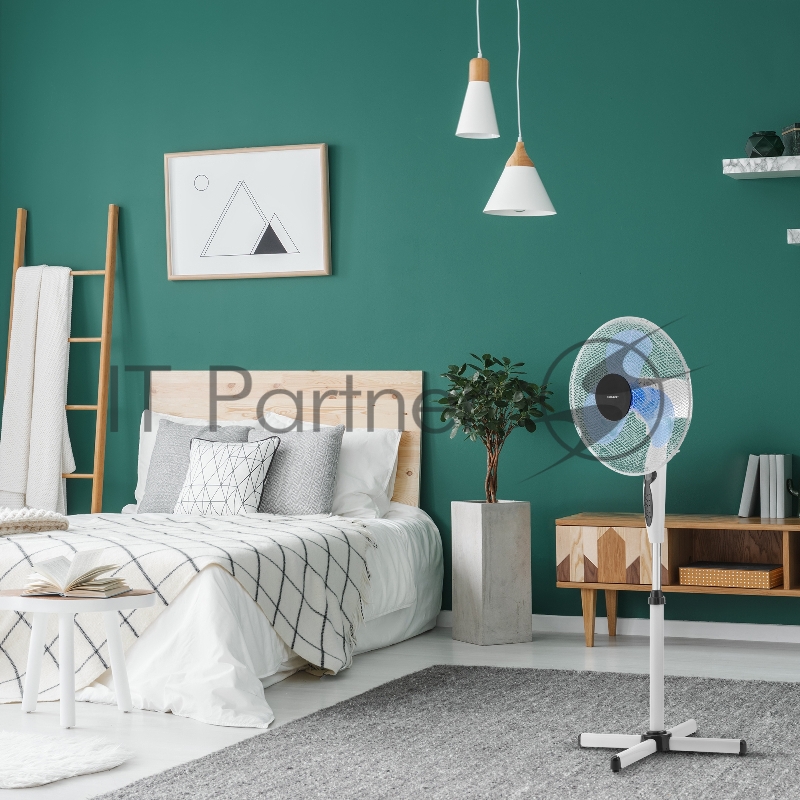 Вентилятор напольный Coolfort CF-2006 40Вт скоростей:3 ПДУ белый/серый