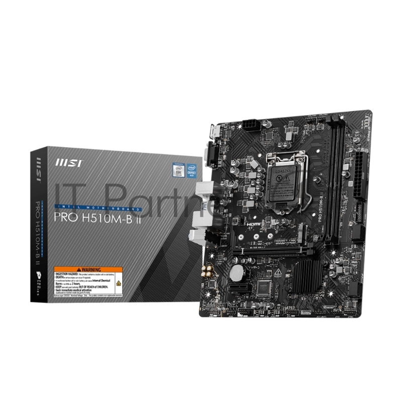Материнская плата MSI Intel H470 LGA1200 MicroATX Memory DDR4 Количество слотов памяти 2 слота 1xPCI-Express 3.0 1x 1xPCI-Express 3.0 16x 1xM.2 1xVGA 1xВыход HDMI 4xНаличие USB 2.0 2xUSB 3.2 1xCOM 1xR