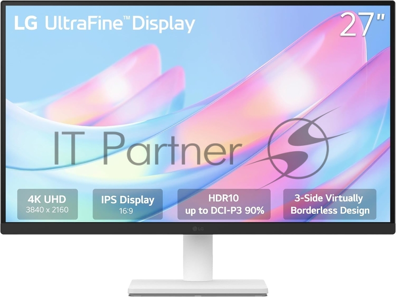 Монитор 27 LG UltraFine 27US500-W IPS LED 3840x2160 60Hz 5ms 16:9 300cd HDMI DP серебристый