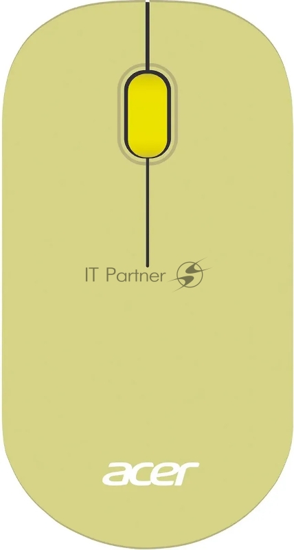 Мышь беспроводная Acer OMR205 зеленый/желтый, 1200 dpi, радиоканал, USB, кнопки - 3