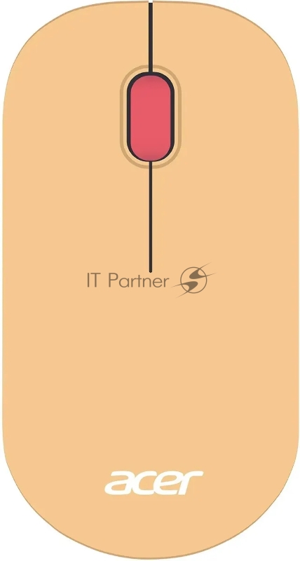 Мышь беспроводная Acer OMR205 бежевый/розовый, 1200 dpi, радиоканал, USB, кнопки - 3
