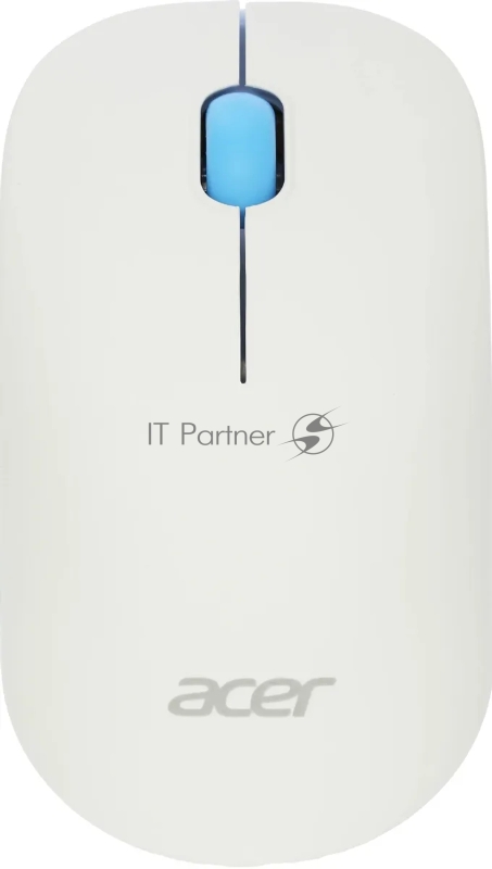 Мышь беспроводная Acer OMR205 белый/голубой, 1200 dpi, радиоканал, USB, кнопки - 3