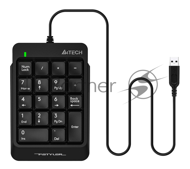 Числовой блок A4 Fstyler FK13P черный USB slim для ноутбука