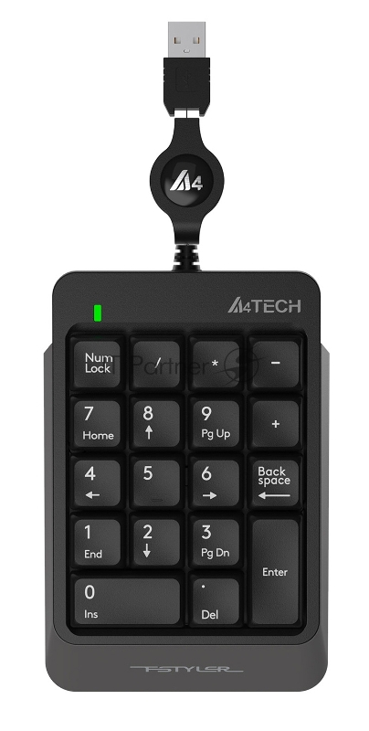 Числовой блок A4 Fstyler FK13 серый USB slim для ноутбука