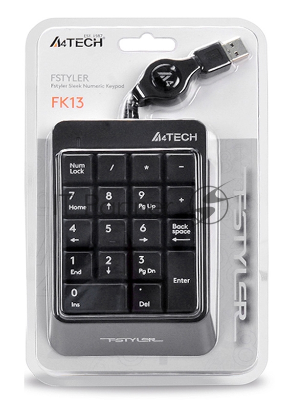 Числовой блок A4 Fstyler FK13 серый USB slim для ноутбука