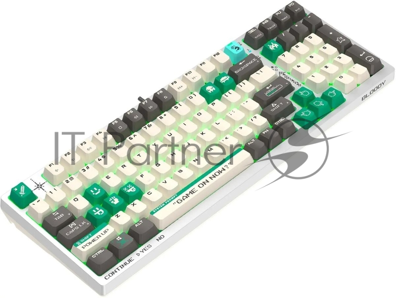 Клавиатура A4Tech Bloody S98 Pixels Green механическая проводная USB белый/бежевый (S98)