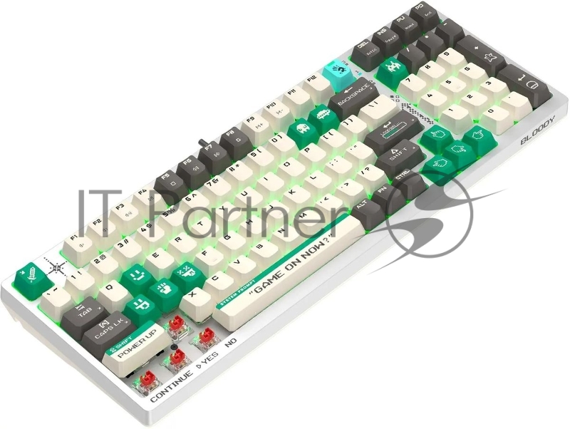 Клавиатура A4Tech Bloody S98 Pixels Green механическая проводная USB белый/бежевый (S98)