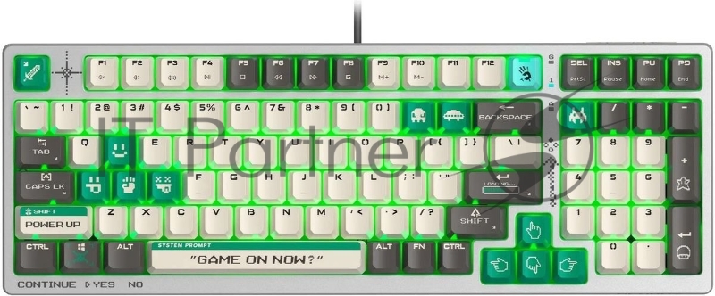 Клавиатура A4Tech Bloody S98 Pixels Green механическая проводная USB белый/бежевый (S98)