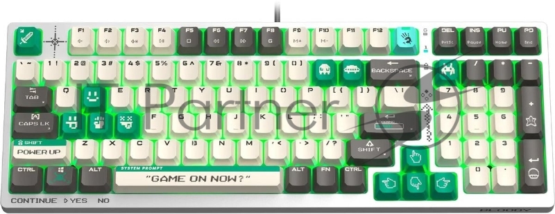 Клавиатура A4Tech Bloody S98 Pixels Green механическая проводная USB белый/бежевый (S98)