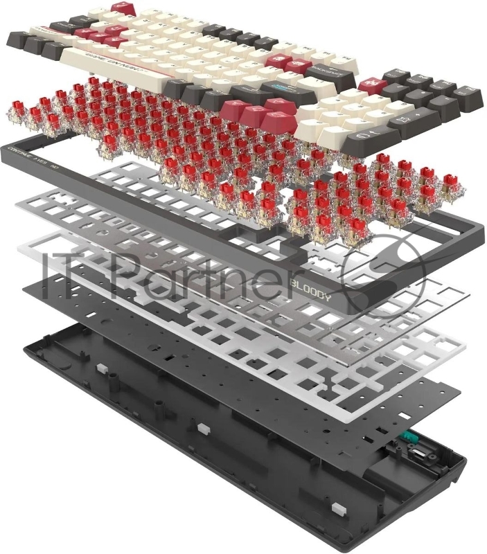 Клавиатура A4Tech Bloody WS98 Pixels Red механическая беспроводная USB темно-серый (WS98)
