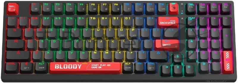 Клавиатура A4Tech Bloody WS98 механическая беспроводная USB черный/красный (WS98)