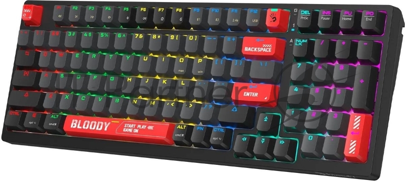 Клавиатура A4Tech Bloody WS98 механическая беспроводная USB черный/красный (WS98)