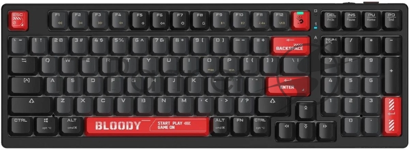 Клавиатура A4Tech Bloody WS98 механическая беспроводная USB черный/красный (WS98)