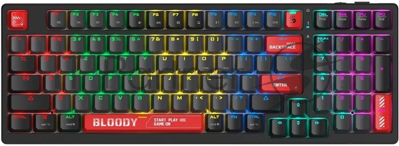 Клавиатура A4Tech Bloody WS98 механическая беспроводная USB черный/красный (WS98)