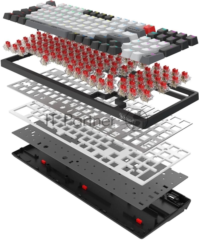 Клавиатура A4Tech Bloody WS98 механическая беспроводная USB черный/серый (WS98)