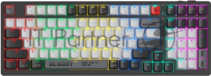 Клавиатура A4Tech Bloody WS98 механическая беспроводная USB черный/серый (WS98)