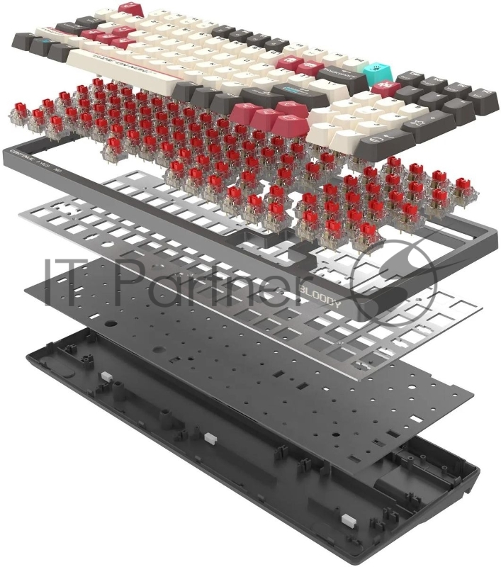 Клавиатура A4Tech Bloody S98 Pixels Red механическая проводная USB серый/бежевый (S98)