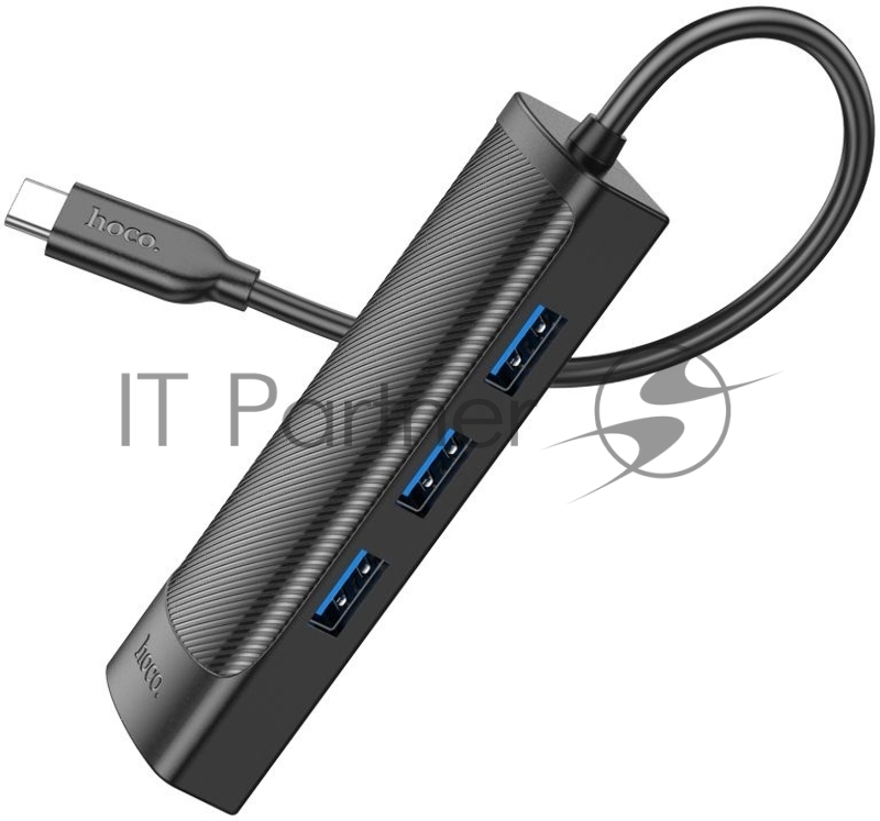 Разветвитель Hoco HB42 Type-C 3порт. черный