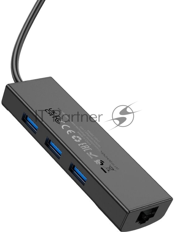 Разветвитель Hoco HB42 Type-C 3порт. черный