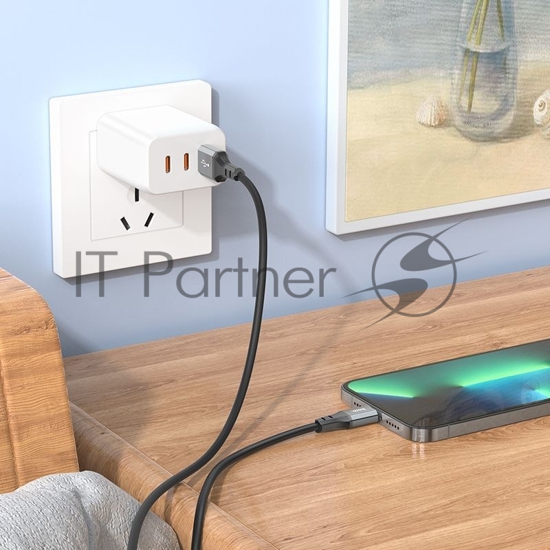 Кабель Hoco X92 Honest IP USB (m)-Lightning (m) 3м черный коробка