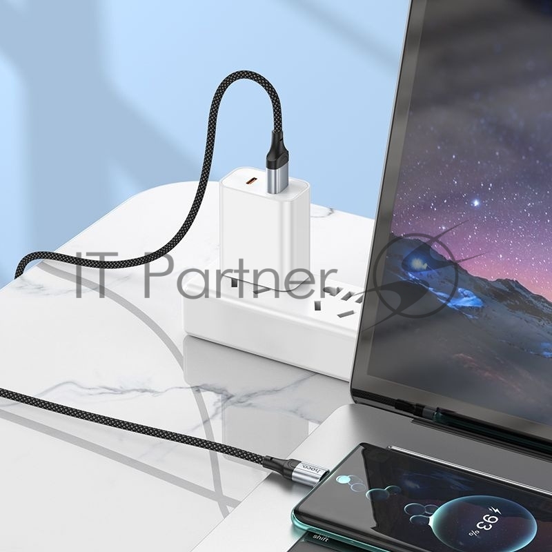 Кабель Hoco X102 Fresh Type-C USB (m)-USB Type-C (m) 1м черный коробка