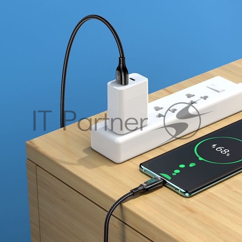 Кабель Hoco S51 5A Extreme USB (m)-USB Type-C (m) 1.2м черный