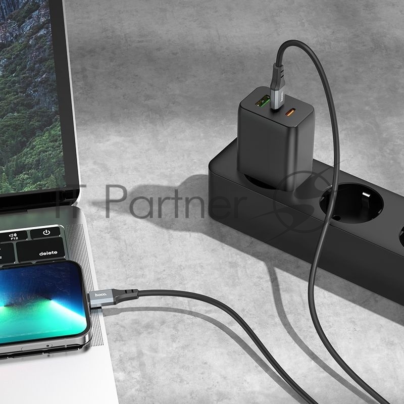 Кабель Hoco X92 Honest PD USB Type-C (m)-Lightning (m) 3м черный коробка