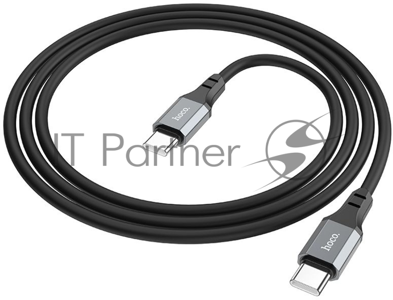 Кабель Hoco Spear X86 TYPE-C TO TYPE-C USB Type-C (m)-USB Type-C (m) 1м черный коробка